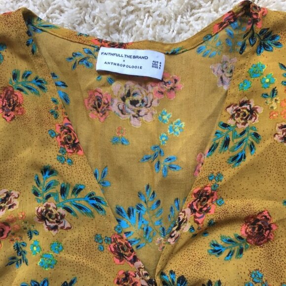 Anthropologie Faithfull the Brand Wrap Dress sz 4 - Picture 2 of 4